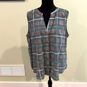Plaid Sleeveless Blouse by Apt 9 Size XL